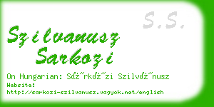 szilvanusz sarkozi business card